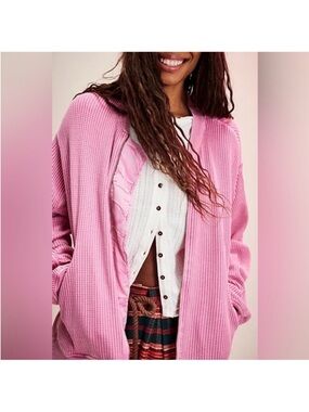 Free People One Lupo Bomber Cardi -Pink Bloom-S